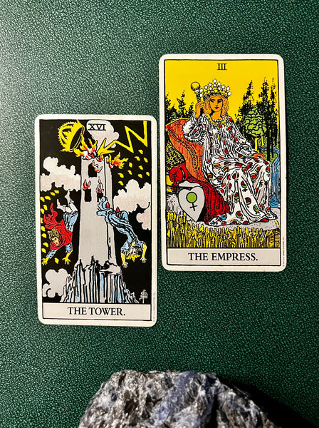 Tarot Musings: February 24, 2023 — The Tower and The Empress