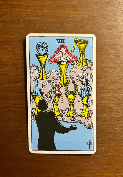 Tarot Card of the Day:  October 6, 2021 — Seven of Cups
