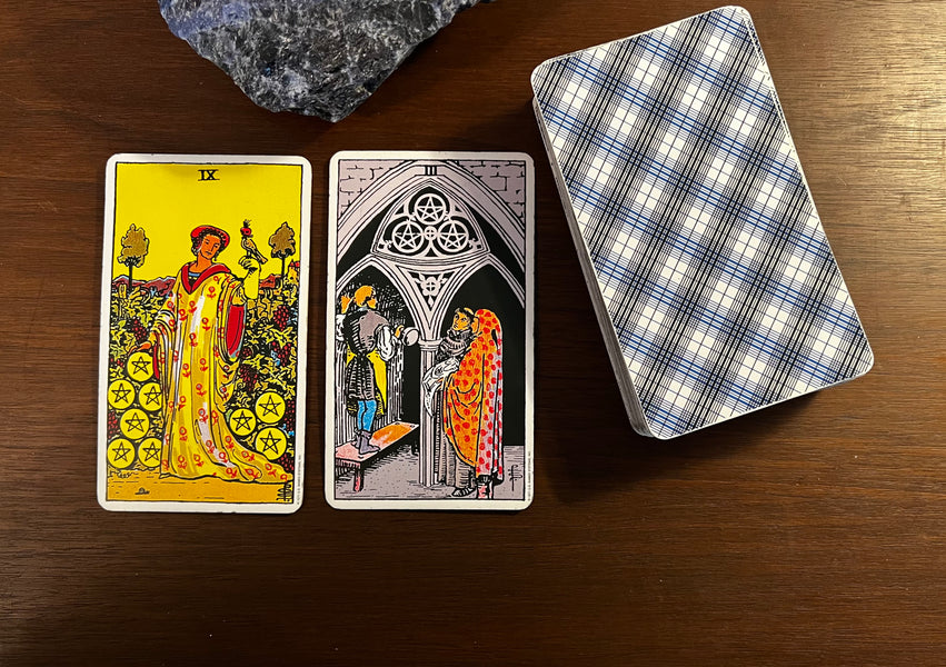 Tarot Musings: November 22, 2022 — Three and Nine of Pentacles