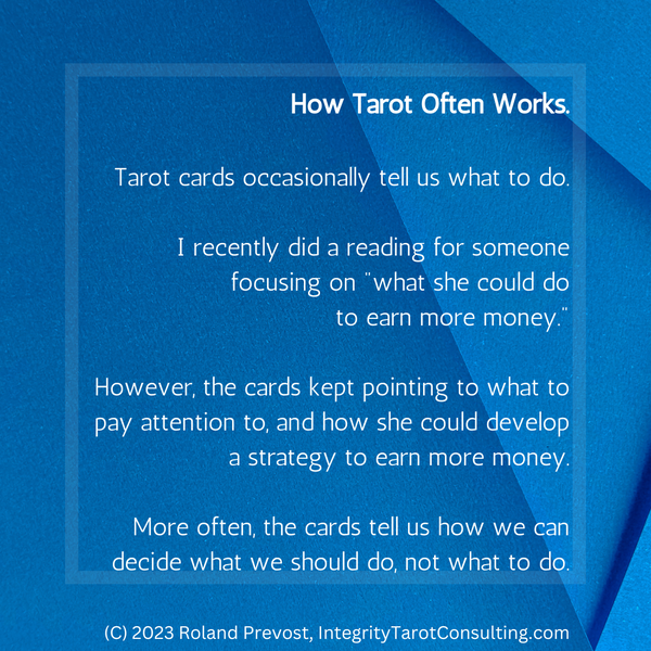 Tarot Musings: February 8, 2023 -- Tarot Often Works This Way